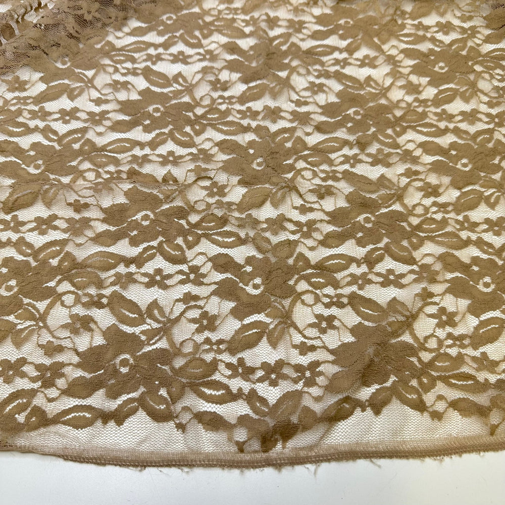 UB - Mirage - Lace Poly/Spandex Knit - Light Beige Floral - 0.7M Bundle - True Deadstock fabric Fabric by private - Sustainable Textile | FABCYCLE