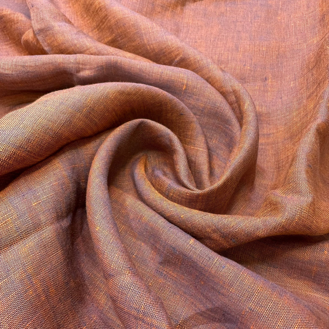 UB - Playing Hot And Cold - Poplin Linen Woven - Blue/Orange - 1.4M Bundle - True Deadstock fabric Fabric by private - Sustainable Textile | FABCYCLE