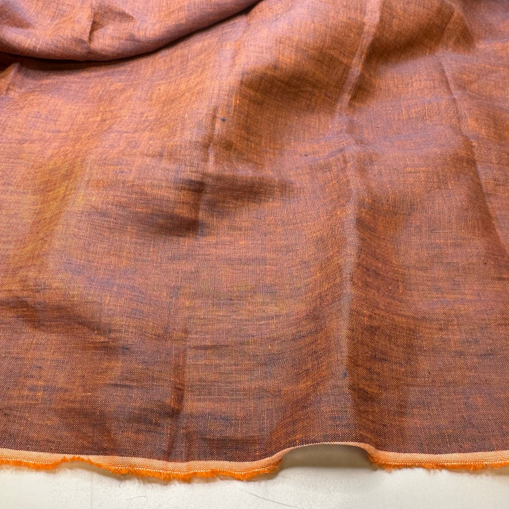 UB - Playing Hot And Cold - Poplin Linen Woven - Blue/Orange - 1.4M Bundle - True Deadstock fabric Fabric by private - Sustainable Textile | FABCYCLE