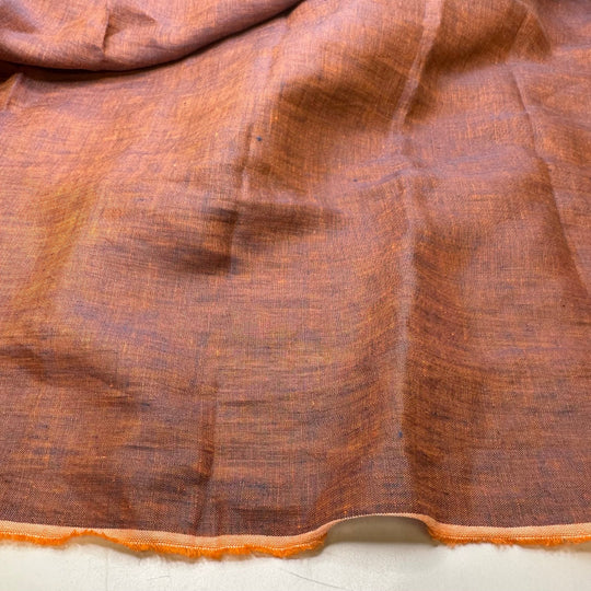 UB - Playing Hot And Cold - Poplin Linen Woven - Blue/Orange - 1.4M Bundle - True Deadstock fabric Fabric by private - Sustainable Textile | FABCYCLE