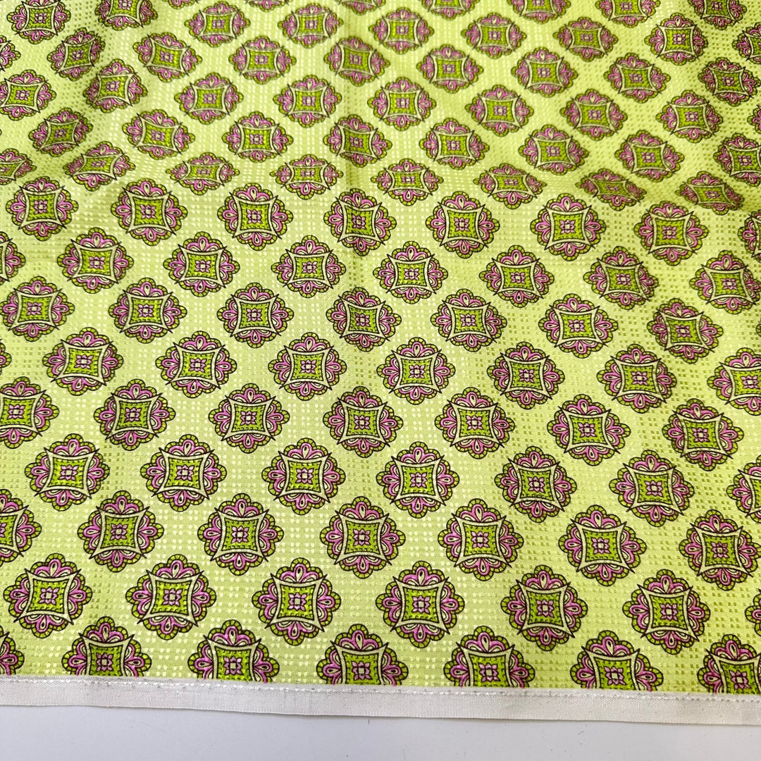 UB - Pushing Buttons - Sateen Silk Woven - Light Green Multi Geometric - 0.7M Bundle - True Deadstock fabric Fabric by private - Sustainable Textile | FABCYCLE