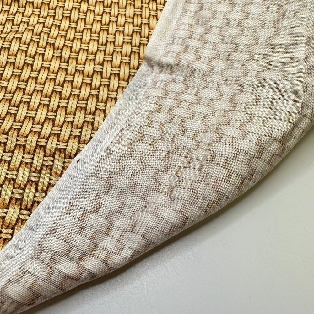 UB - Ratan Basket - Cotton Woven - Beige/Brown Geometric - 1.6M Bundle - True Deadstock fabric Fabric by private - Sustainable Textile | FABCYCLE