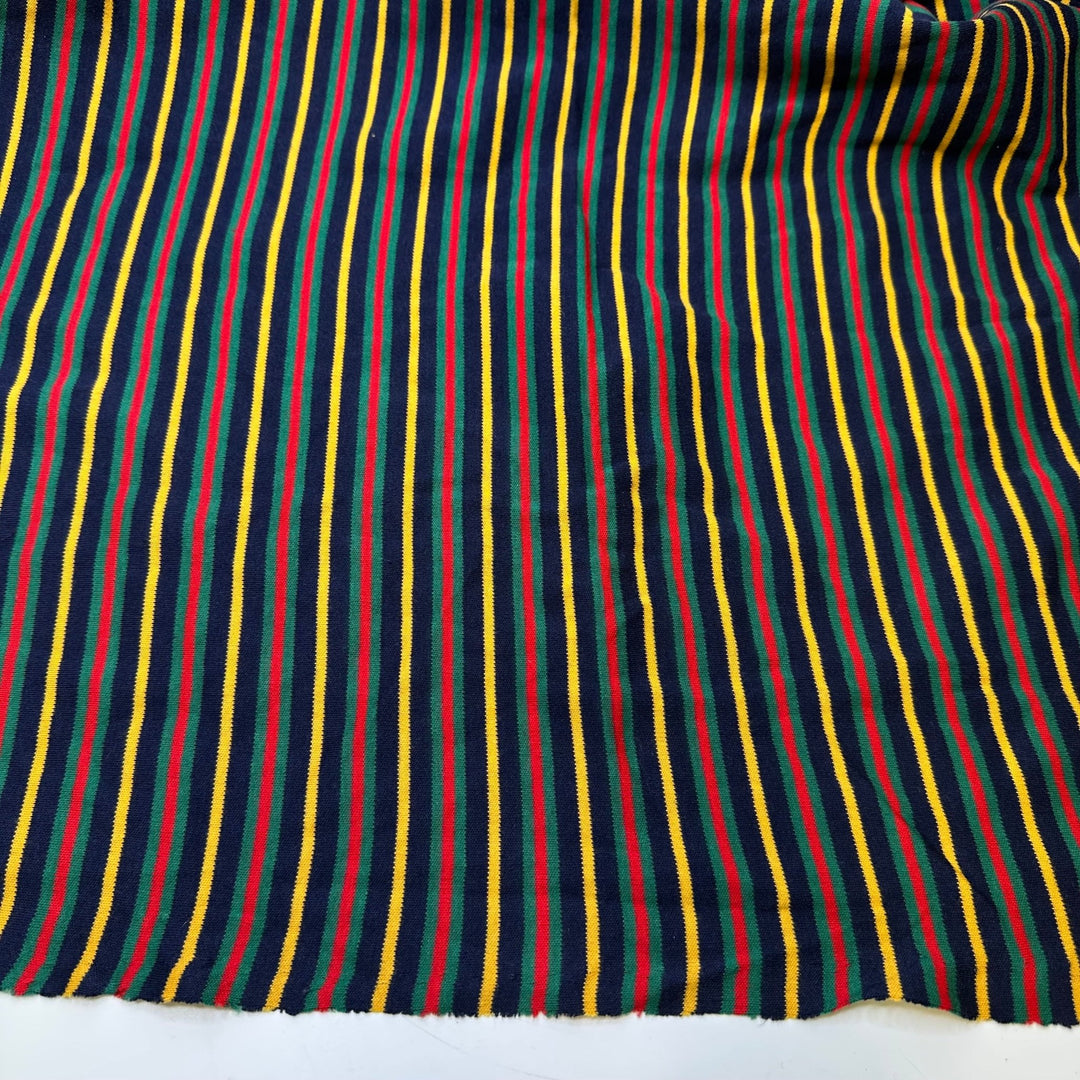 UB - Retro Vibes Only - Rib Knit Cotton Blend Knit - Navy Multi Stripes - 1.3M Bundle - True Deadstock fabric Fabric by private - Sustainable Textile | FABCYCLE