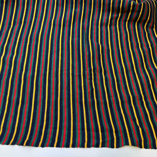 UB - Retro Vibes Only - Rib Knit Cotton Blend Knit - Navy Multi Stripes - 1.3M Bundle - True Deadstock fabric Fabric by private - Sustainable Textile | FABCYCLE