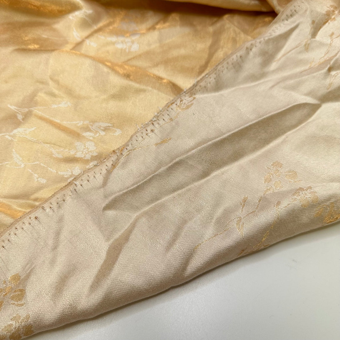 UB - Reverse Card - Iridescent Jacquard Cotton Blend Woven - Cream/Gold Floral - 1.35M Bundle - True Deadstock fabric Fabric by private - Sustainable Textile | FABCYCLE