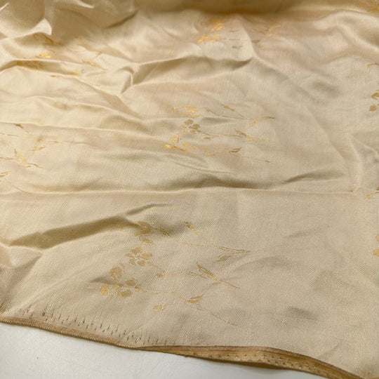 UB - Reverse Card - Iridescent Jacquard Cotton Blend Woven - Cream/Gold Floral - 1.35M Bundle - True Deadstock fabric Fabric by private - Sustainable Textile | FABCYCLE