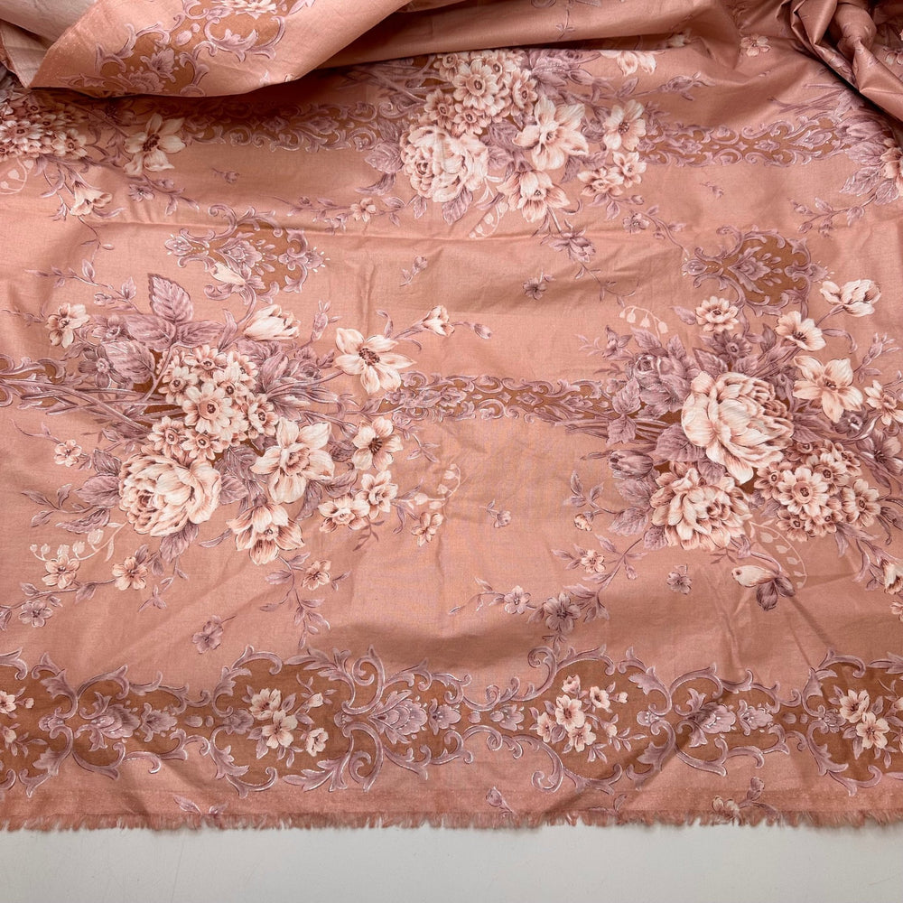 UB - Romantic Era - Satin Finish Cotton Woven - Pink Damask - 2.35M Bundle - True Deadstock fabric Fabric by private - Sustainable Textile | FABCYCLE