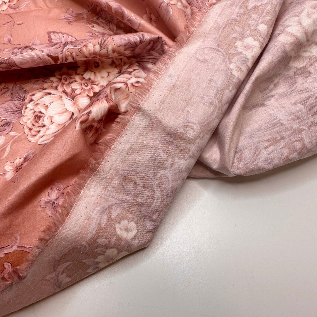 UB - Romantic Era - Satin Finish Cotton Woven - Pink Damask - 2.35M Bundle - True Deadstock fabric Fabric by private - Sustainable Textile | FABCYCLE