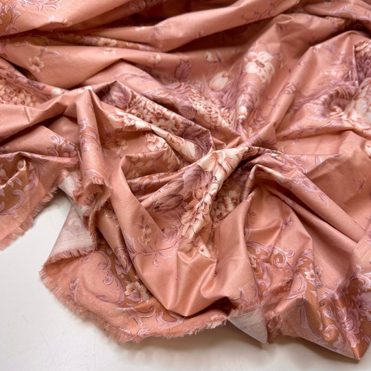 UB - Romantic Era - Satin Finish Cotton Woven - Pink Damask - 2.35M Bundle - True Deadstock fabric Fabric by private - Sustainable Textile | FABCYCLE