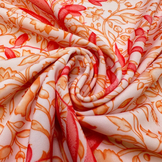 UB - Rose - Water Resistant Jersey Poly/Spandex Knit - White/Pink Floral - 2.35M Bundle - True Deadstock fabric Fabric by private - Sustainable Textile | FABCYCLE