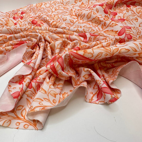 UB - Rose - Water Resistant Jersey Poly/Spandex Knit - White/Pink Floral - 2.35M Bundle - True Deadstock fabric Fabric by private - Sustainable Textile | FABCYCLE