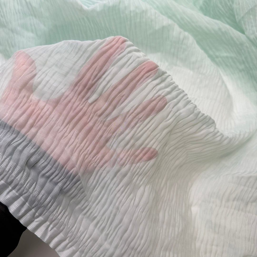 UB - Sea Glass Glimmers - Pleated Chiffon Poly Woven - Sea Glass Green - 4M Bundle - True Deadstock fabric Fabric by private - Sustainable Textile | FABCYCLE