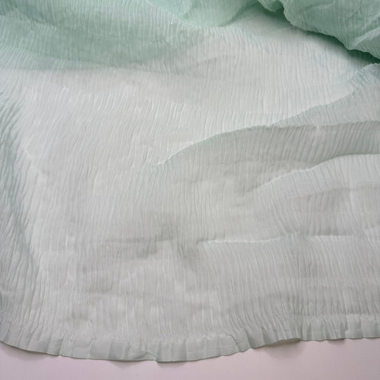 UB - Sea Glass Glimmers - Pleated Chiffon Poly Woven - Sea Glass Green - 4M Bundle - True Deadstock fabric Fabric by private - Sustainable Textile | FABCYCLE