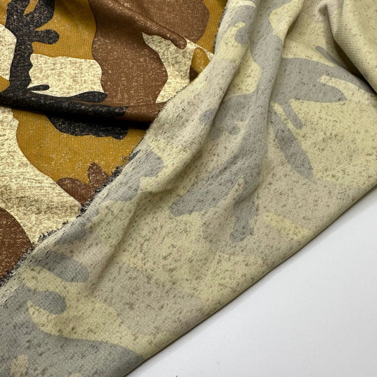 UB - See Me Yet - Jersey Polyester Blend Knit - Beige Multi Camo - 1M Bundle - True Deadstock fabric Fabric by private - Sustainable Textile | FABCYCLE