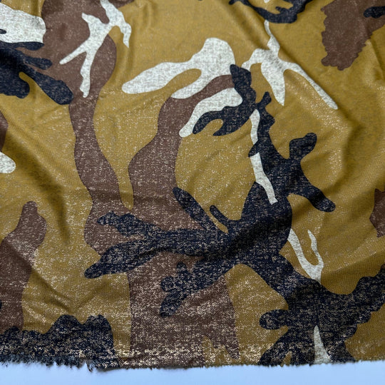 UB - See Me Yet - Jersey Polyester Blend Knit - Beige Multi Camo - 1M Bundle - True Deadstock fabric Fabric by private - Sustainable Textile | FABCYCLE