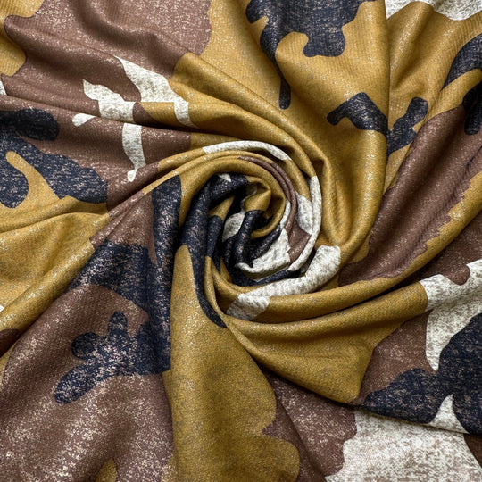 UB - See Me Yet - Jersey Polyester Blend Knit - Beige Multi Camo - 1M Bundle - True Deadstock fabric Fabric by private - Sustainable Textile | FABCYCLE