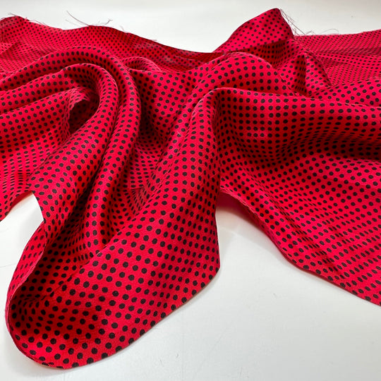 UB - Sexy Boxer Shorts - Satin Silk Woven - Red/Black Polka Dots - 2M Bundle - True Deadstock fabric Fabric by private - Sustainable Textile | FABCYCLE