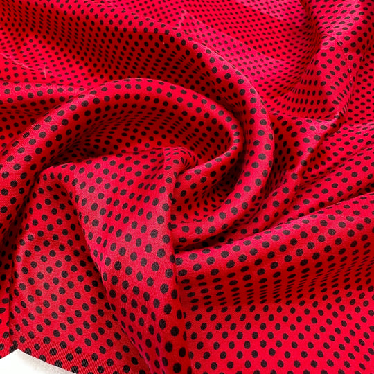UB - Sexy Boxer Shorts - Satin Silk Woven - Red/Black Polka Dots - 2M Bundle - True Deadstock fabric Fabric by private - Sustainable Textile | FABCYCLE
