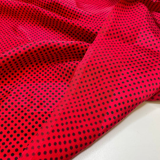 UB - Sexy Boxer Shorts - Satin Silk Woven - Red/Black Polka Dots - 2M Bundle - True Deadstock fabric Fabric by private - Sustainable Textile | FABCYCLE