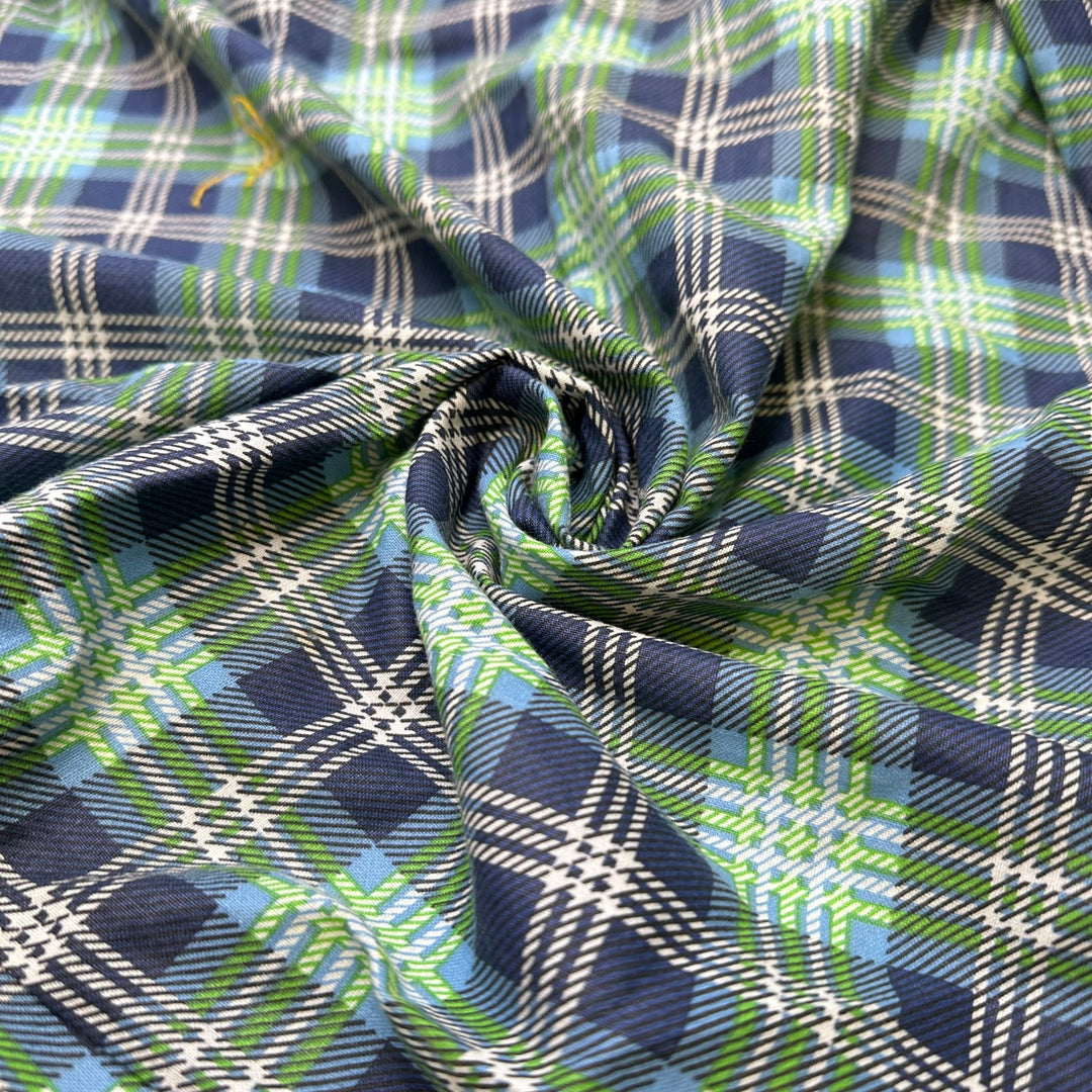 UB - Sketch Comedy Show - Cotton Woven - Light Blue/Green Plaid - 3.75M Bundle - True Deadstock fabric Fabric by private - Sustainable Textile | FABCYCLE
