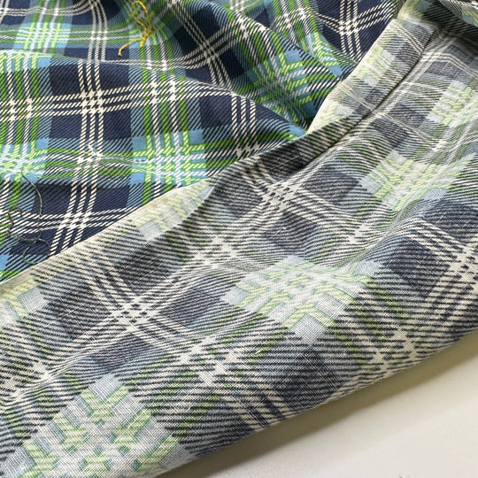 UB - Sketch Comedy Show - Cotton Woven - Light Blue/Green Plaid - 3.75M Bundle - True Deadstock fabric Fabric by private - Sustainable Textile | FABCYCLE