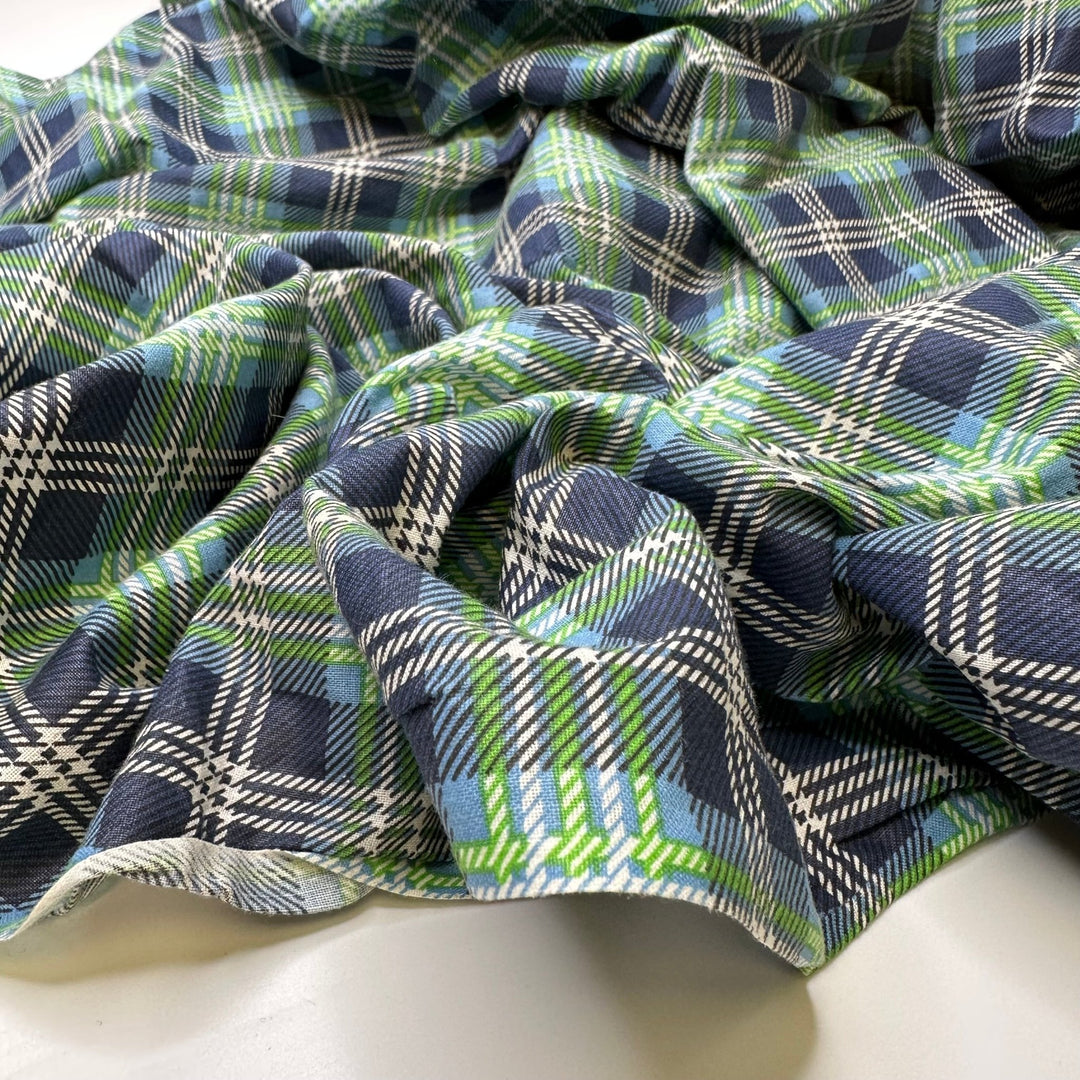 UB - Sketch Comedy Show - Cotton Woven - Light Blue/Green Plaid - 3.75M Bundle - True Deadstock fabric Fabric by private - Sustainable Textile | FABCYCLE