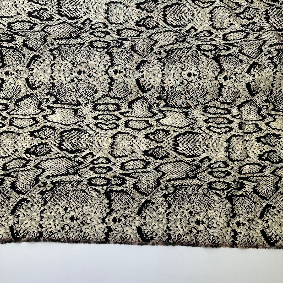 UB - Slither Into My Wardrobe - Rayon Blend Woven - Beige/Black Animal Print - 1.25M Bundle - True Deadstock fabric Fabric by private - Sustainable Textile | FABCYCLE