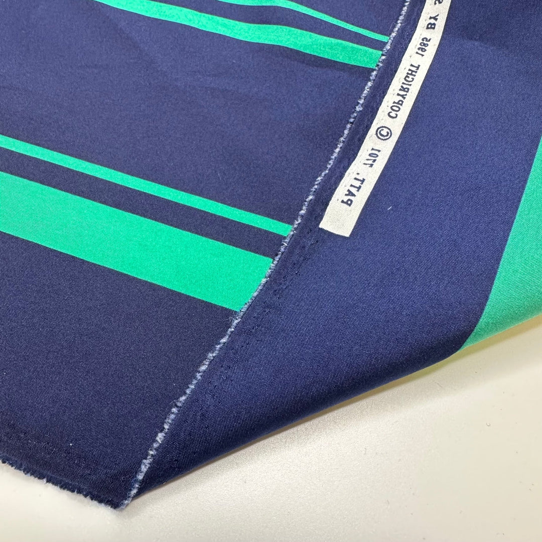UB - Sophisticated Stripes - Poly Woven - Navy/Green Stripes - 1.95M Bundle - True Deadstock fabric Fabric by private - Sustainable Textile | FABCYCLE