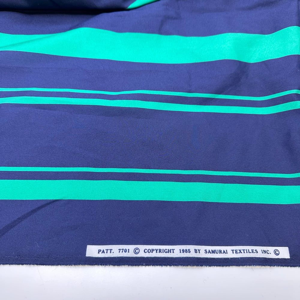 UB - Sophisticated Stripes - Poly Woven - Navy/Green Stripes - 1.95M Bundle - True Deadstock fabric Fabric by private - Sustainable Textile | FABCYCLE