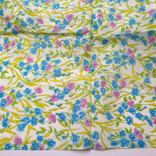 UB - Spring Has Sprung - Vintage Cotton Woven - White Multi Floral - 4.6M Bundle - True Deadstock fabric Fabric by private - Sustainable Textile | FABCYCLE