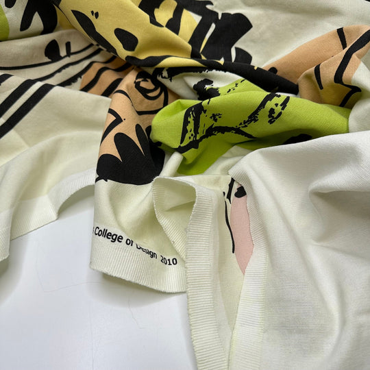 UB - Stand Out In A Crowd - Cotton Woven - Cream Multi Geometric Faces - 1.2M Bundle - True Deadstock fabric Fabric by private - Sustainable Textile | FABCYCLE
