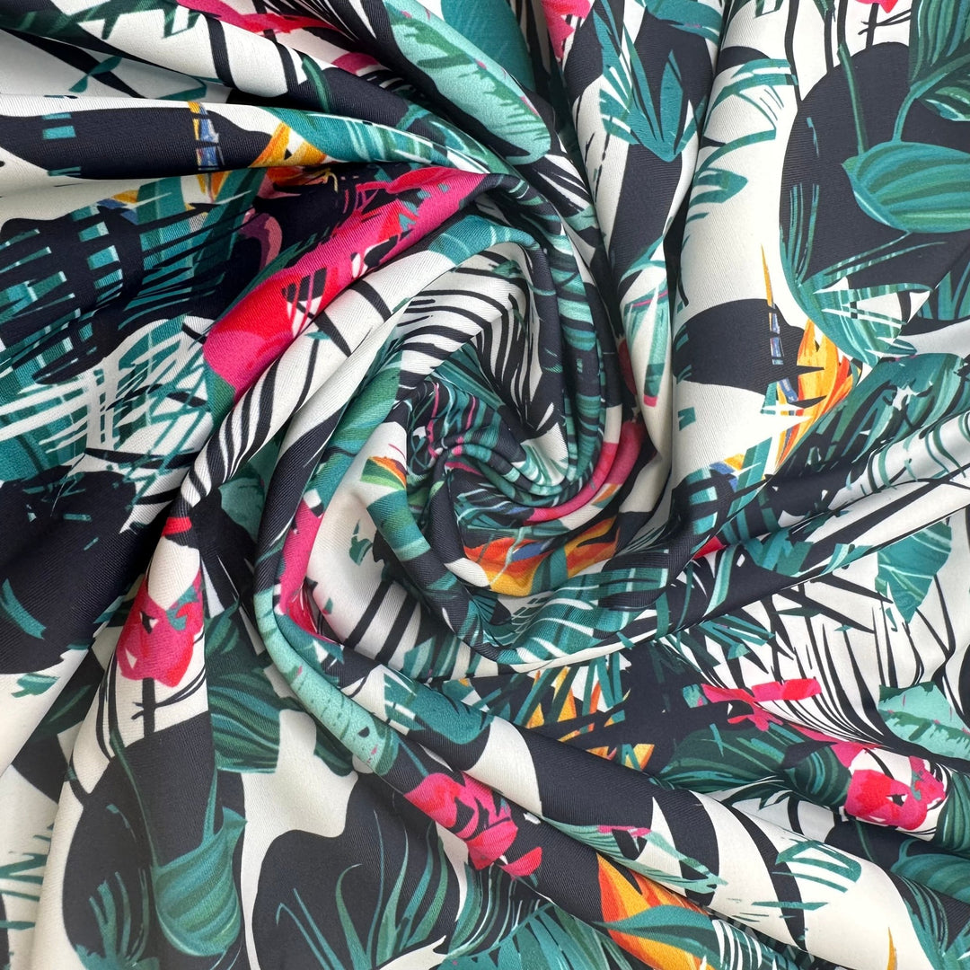 UB - Staying At The Flamingo - Water Resistant Jersey Poly/Spandex Knit - Multi Floral - 2.4M Bundle - True Deadstock fabric Fabric by private - Sustainable Textile | FABCYCLE