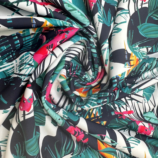 UB - Staying At The Flamingo - Water Resistant Jersey Poly/Spandex Knit - Multi Floral - 2.4M Bundle - True Deadstock fabric Fabric by private - Sustainable Textile | FABCYCLE