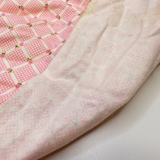 UB - Strawberry Shortcake Vibes - Flanelette Cotton Woven - Pink/White Geometric - 2.7M Bundle - True Deadstock fabric Fabric by private - Sustainable Textile | FABCYCLE