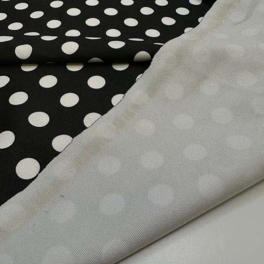 UB - Teeny Weeny Black Bikini - Water Resistant Jersey Poly/Spandex Knit - Black/White Polka Dots - 1.4M Bundle - True Deadstock fabric Fabric by private - Sustainable Textile | FABCYCLE
