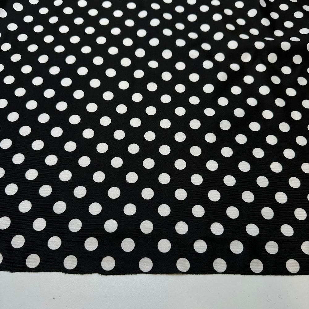 UB - Teeny Weeny Black Bikini - Water Resistant Jersey Poly/Spandex Knit - Black/White Polka Dots - 1.4M Bundle - True Deadstock fabric Fabric by private - Sustainable Textile | FABCYCLE