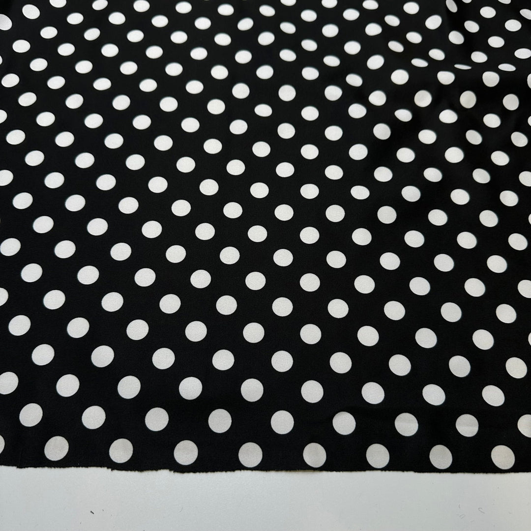 UB - Teeny Weeny Black Bikini - Water Resistant Jersey Poly/Spandex Knit - Black/White Polka Dots - 1.4M Bundle - True Deadstock fabric Fabric by private - Sustainable Textile | FABCYCLE