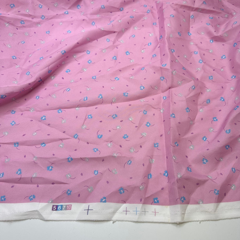 UB - Tossing Petals - Poly Woven - Light Pink/Blue Floral - 2M Bundle - True Deadstock fabric Fabric by private - Sustainable Textile | FABCYCLE