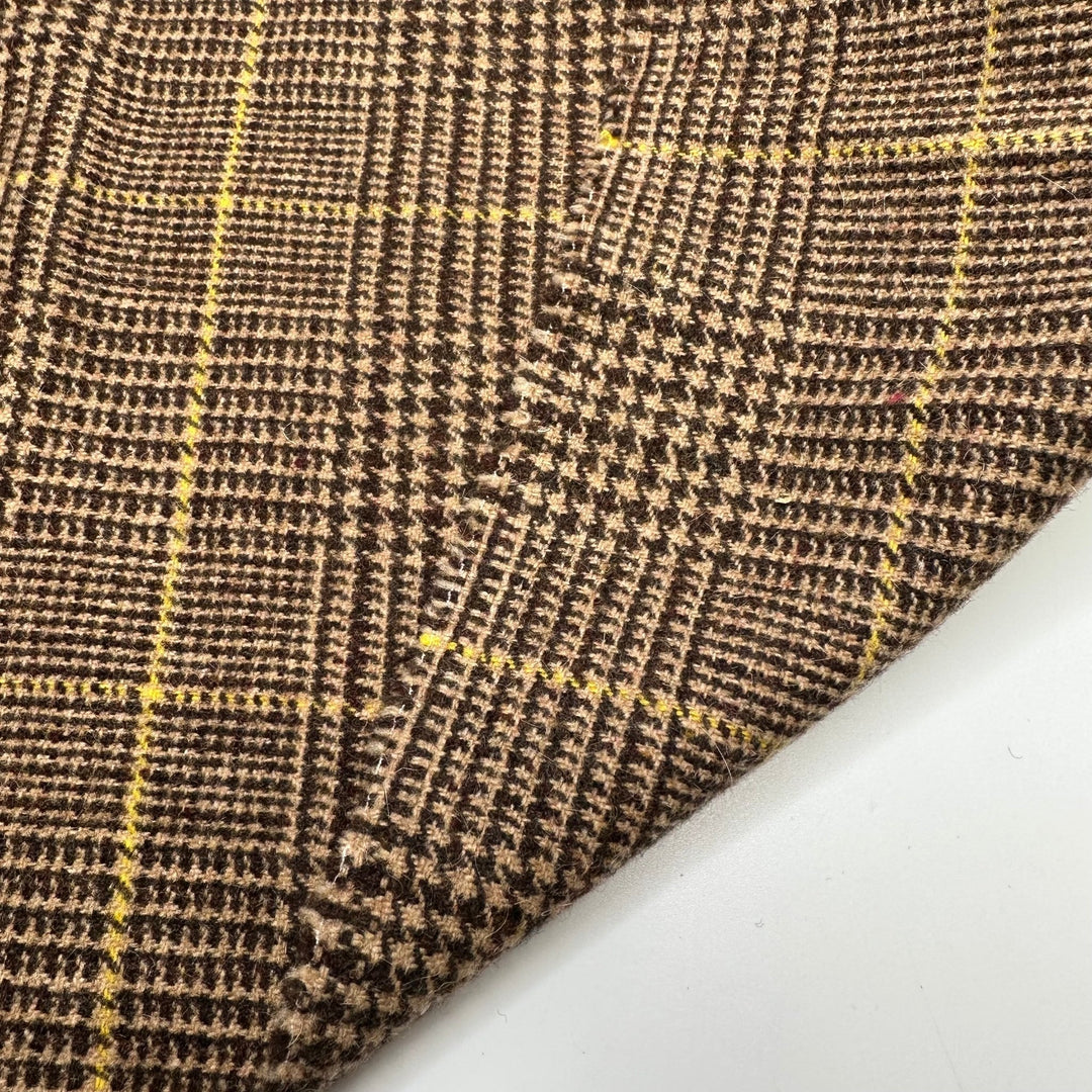 UB - Traditional Hunting Jacket - Houndstooth Plaid Wool Woven - Brown/Beige Houndstooth - 1.8M Bundle - True Deadstock fabric Fabric by private - Sustainable Textile | FABCYCLE