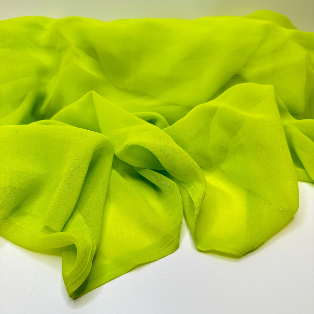UB - Transformative Ooooozzzze - Chiffon Poly Woven - Neon Green - 2.95M Bundle - True Deadstock fabric Fabric by private - Sustainable Textile | FABCYCLE