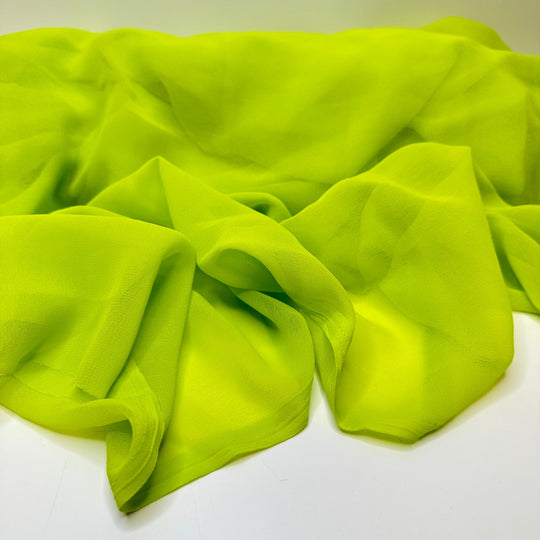 UB - Transformative Ooooozzzze - Chiffon Poly Woven - Neon Green - 2.95M Bundle - True Deadstock fabric Fabric by private - Sustainable Textile | FABCYCLE