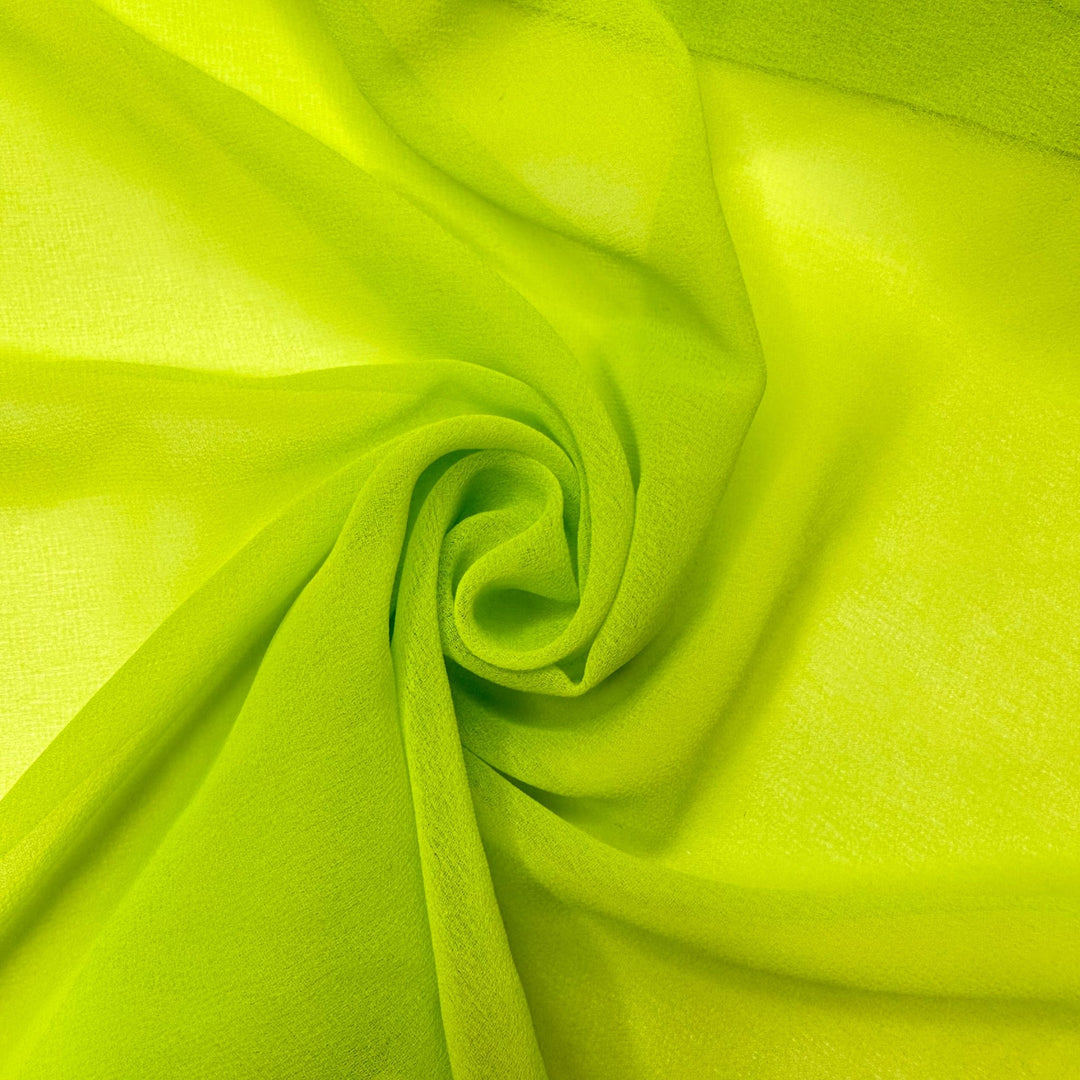 UB - Transformative Ooooozzzze - Chiffon Poly Woven - Neon Green - 2.95M Bundle - True Deadstock fabric Fabric by private - Sustainable Textile | FABCYCLE