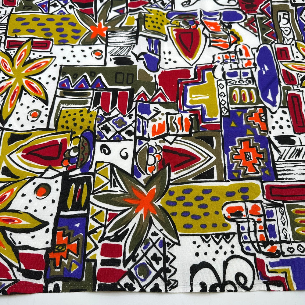 UB - Vacation Activity - Cotton Woven - Multi Abstract - 1.1M Bundle - True Deadstock fabric Fabric by private - Sustainable Textile | FABCYCLE