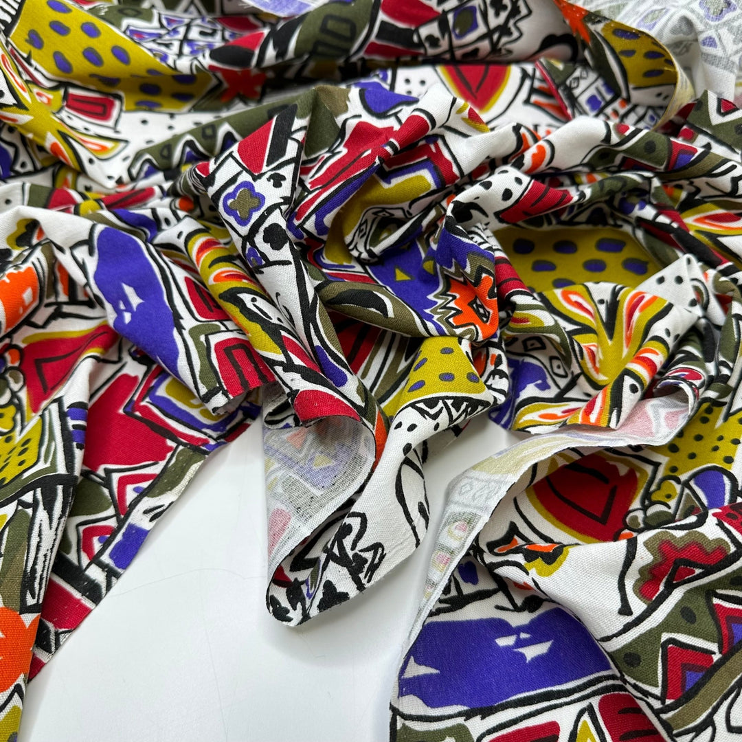 UB - Vacation Activity - Cotton Woven - Multi Abstract - 1.1M Bundle - True Deadstock fabric Fabric by private - Sustainable Textile | FABCYCLE