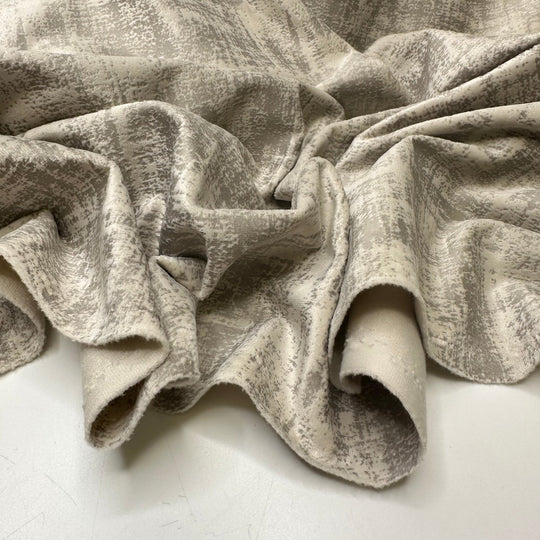 UB - Very Demure - Velvet Polyester Blend Woven - Light Silver/Grey Abstract - 1.15M Bundle - True Deadstock fabric Fabric by private - Sustainable Textile | FABCYCLE