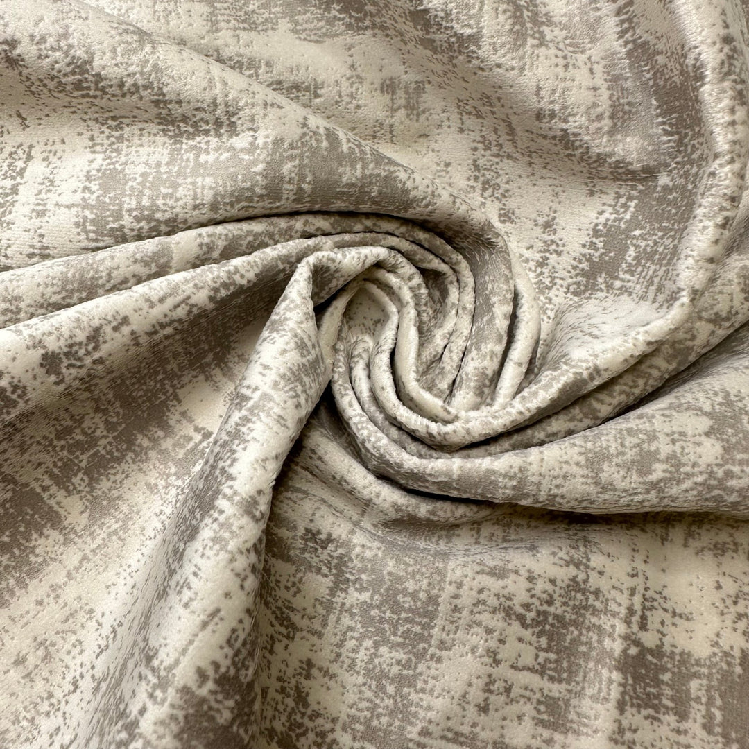 UB - Very Demure - Velvet Polyester Blend Woven - Light Silver/Grey Abstract - 1.15M Bundle - True Deadstock fabric Fabric by private - Sustainable Textile | FABCYCLE