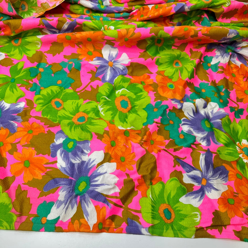 UB - Walking Neon - Vintage Sateen Cotton Woven - Neon Multi Floral - 2.1M Bundle - True Deadstock fabric Fabric by private - Sustainable Textile | FABCYCLE