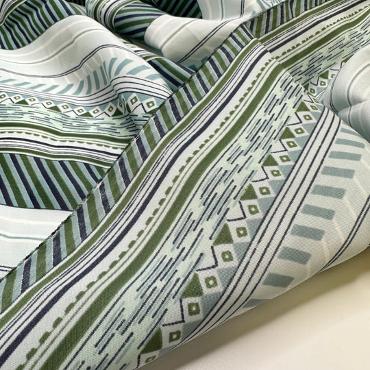 UB - Wallpaper The Half Bath - Vintage Poly Woven - Light Blue Multi Stripes - 1.9M Bundle - True Deadstock fabric Fabric by private - Sustainable Textile | FABCYCLE