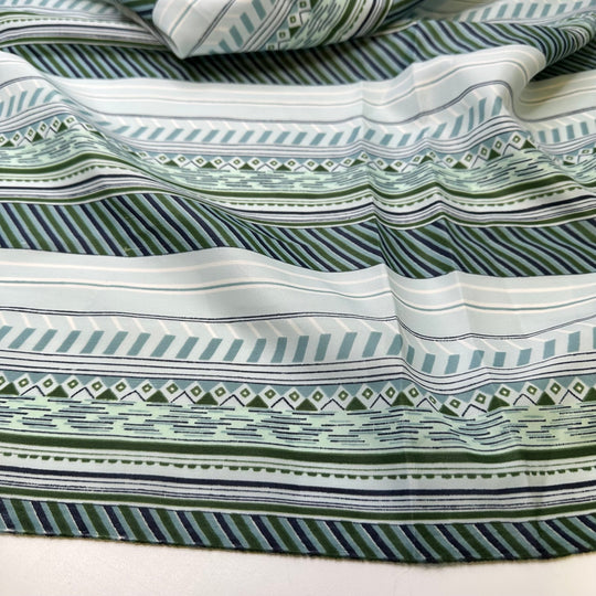 UB - Wallpaper The Half Bath - Vintage Poly Woven - Light Blue Multi Stripes - 1.9M Bundle - True Deadstock fabric Fabric by private - Sustainable Textile | FABCYCLE