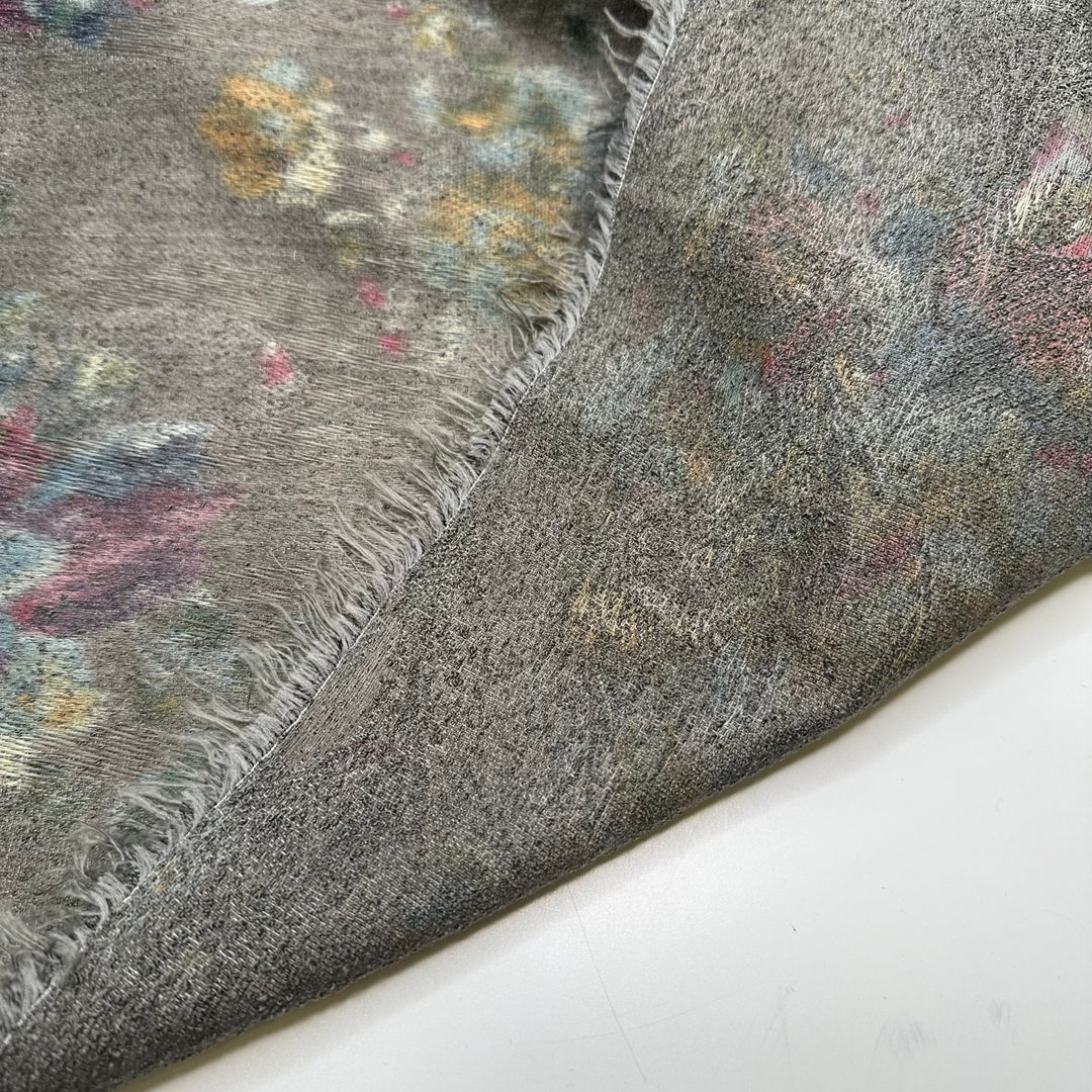 UB - Watercolour Backgrounds - Jacquard Poly Woven - Grey Multi Watercolour Floral - 2M Bundle - True Deadstock fabric Fabric by private - Sustainable Textile | FABCYCLE